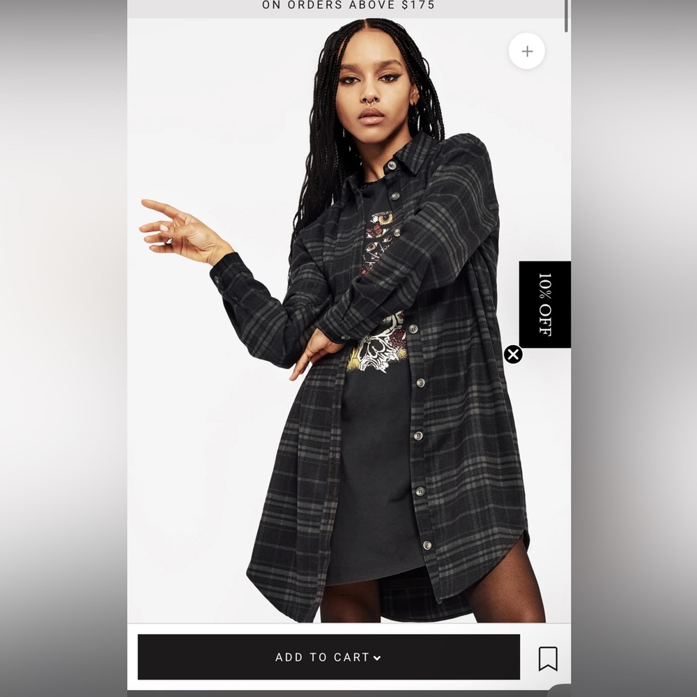 Like new - Disturbia plaid button down shirt - Sz 14 US